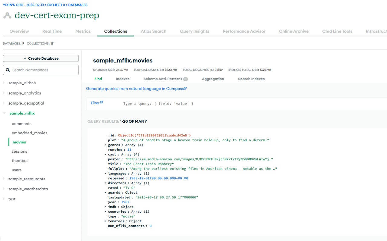 MongoDB Dev Cert Prep